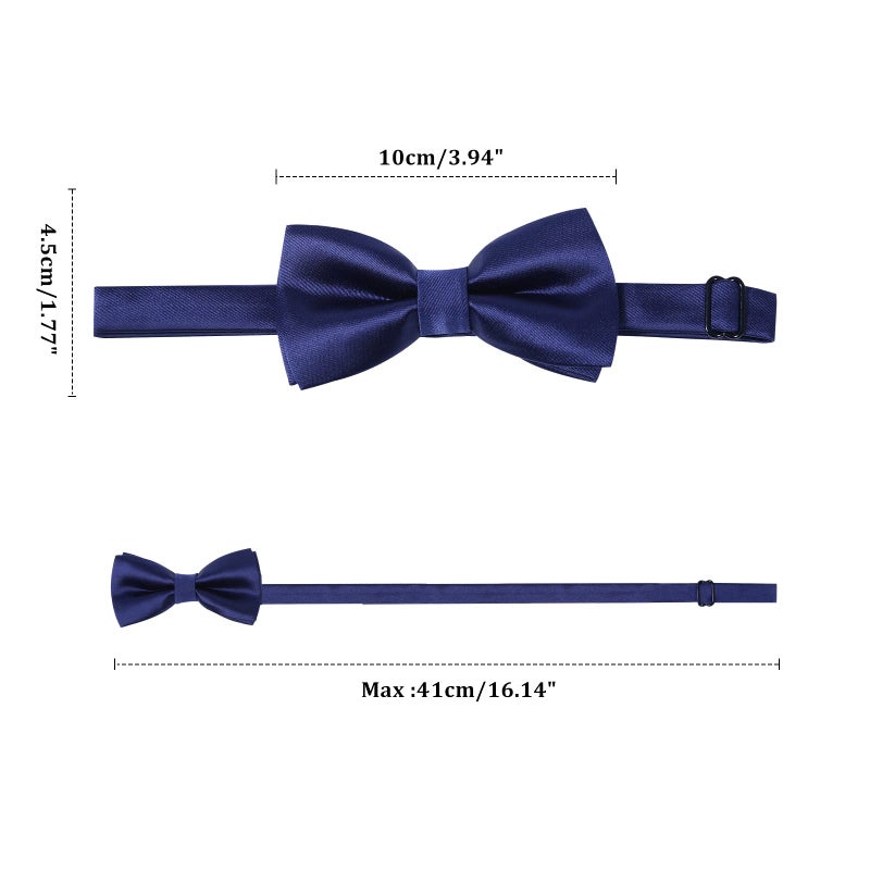 Kajeer Kids Boys Silk Bow Ties - Adjustable Bowtie for Baby Toddler Giftsï¼ˆNavy Blueï¼‰ - Image 5